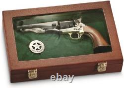 Gun Display Case Wood Handgun Pistol Revolver Glass Lock Knife Shadow Box Trophy