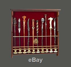 HARRY POTTER Hogwarts 10 (TEN) Wand Wood Wall Display Case -Display case only