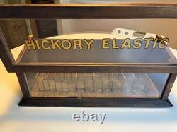 HOLLOWAY ELASTIC Wood Glass General Store Hinged Display Case, Reverse Painted