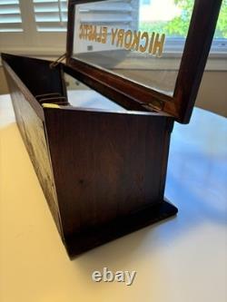 HOLLOWAY ELASTIC Wood Glass General Store Hinged Display Case, Reverse Painted