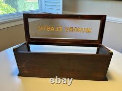 HOLLOWAY ELASTIC Wood Glass General Store Hinged Display Case, Reverse Painted