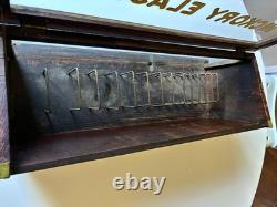 HOLLOWAY ELASTIC Wood Glass General Store Hinged Display Case, Reverse Painted