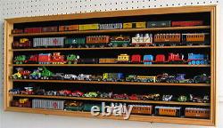 HO / RR Scale Modal Train Hot wheels Display Case Cabinet Shadow Box-HW05-Oak