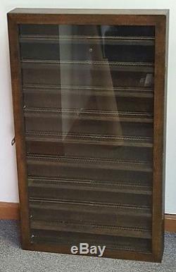 HO Train Display Case Made in USA hard wood and glass trains not included