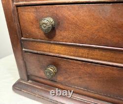 HUGE antique 19th century wood bronze flatware silverware box display case set