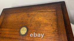 HUGE antique 19th century wood bronze flatware silverware box display case set