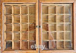 HUNT ROUND TIP PENS Antique Wooden Store Display Case Glass Top And Stock Drawer