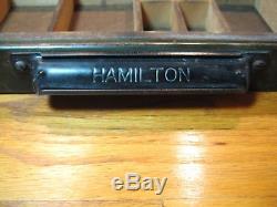 Hamilton Printers Drawer Organizer Antique Vtg Type Case Tray Shadow Box Display