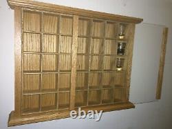 Hand Crafted Oak Display Case Shot Glass Holds 35 Wee Mini collectables