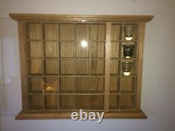 Hand Crafted Oak Display Case Shot Glass Holds 35 Wee Mini collectables