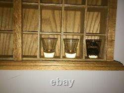 Hand Crafted Oak Display Case Shot Glass Holds 35 Wee Mini collectables