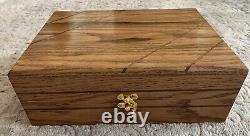 Hand Crafted Solid Oak With Walnut Inlay box, gun case, display box