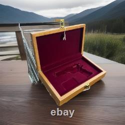 Hand Crafted Solid wood Storage boxes, gun case, Velvet display box