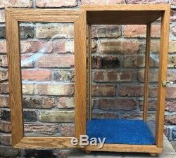 Hand Made Solid Oak Wood With4 Glass Panels Display Show Case Doll 18 HEAVY DUTY