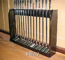 Hand Made USA Wood Floor Rack Case Display Up To 14 Golf Clubs Set Irons Putters