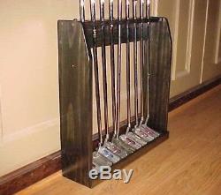 Hand Made in USA Solid Wood Display Rack Case for 9 Golf Clubs Irons Putters