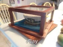 Hand crafted Custom made clear display case+lazy susan base 4 any memoribila