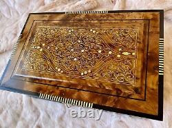 Handcrafted Luxury Rare Royal vintage Thuya wood jewelry box organizer with key