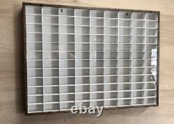 Handcrafted Wall Display for Matchbox/Hot Wheels 164 WithMOD COVER White/Walnut