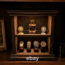 Handcrafted Watch & Cologne Display Cabinet Includes 4 Watch Display Stands