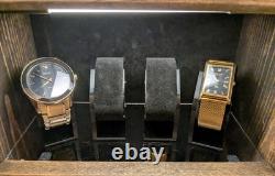 Handcrafted Watch & Cologne Display Cabinet Includes 4 Watch Display Stands