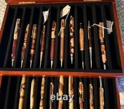 Handmade Exotic Wood Pen Collection 19 Pens with Premium Rosewood Display Case