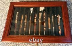 Handmade Exotic Wood Pen Collection 19 Pens with Premium Rosewood Display Case