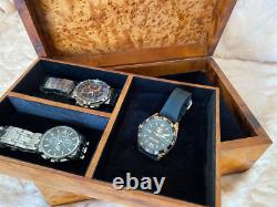 Handmade Thuya Wood Jewelry Watch Box Organizer with Key, Wedding, anniversary gif