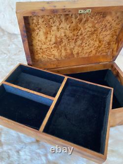 Handmade Thuya Wood Jewelry Watch Box Organizer with Key, Wedding, anniversary gif