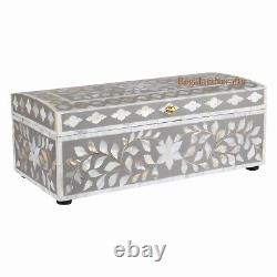 Handmade and Luxurious Mix Mother of Pearl inlay wooden jewellery storage Box