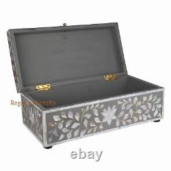 Handmade and Luxurious Mix Mother of Pearl inlay wooden jewellery storage Box