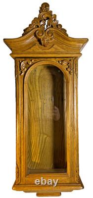 Hardwood Wood Wooden Glass Wall Hung Mount Display Curio Cabinet Case Box