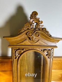 Hardwood Wood Wooden Glass Wall Hung Mount Display Curio Cabinet Case Box