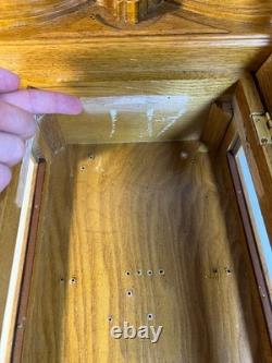 Hardwood Wood Wooden Glass Wall Hung Mount Display Curio Cabinet Case Box