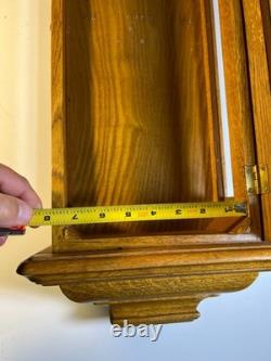 Hardwood Wood Wooden Glass Wall Hung Mount Display Curio Cabinet Case Box