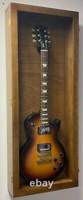 Hardwood guitar display case Glossy walnut Finish