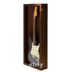 Hardwood guitar display case Glossy walnut Finish Electric Guitar Display Case