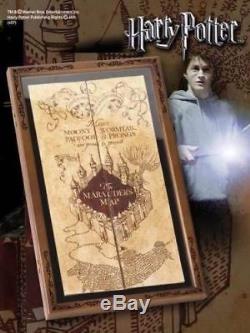 Harry Potter Licensed Marauders Map Parchment Prop Replica + Wood Display Case