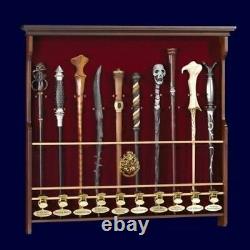 Harry Potter Official Hogwarts Collector 10 Wand Wood Wall Display Case NO WANDS
