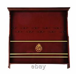 Harry Potter Official Hogwarts Collector 10 Wand Wood Wall Display Case NO WANDS