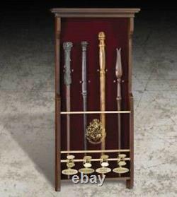 Harry Potter Official Licensed Hogwarts Collectors 4 Wand Wood Wall Display Case