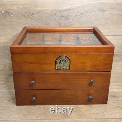 Hawthorne Village Masterpiece Railways Wood Train Display Case Glass Top Drawers