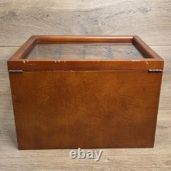 Hawthorne Village Masterpiece Railways Wood Train Display Case Glass Top Drawers