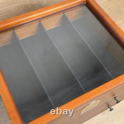 Hawthorne Village Masterpiece Railways Wood Train Display Case Glass Top Drawers
