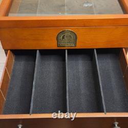 Hawthorne Village Masterpiece Railways Wood Train Display Case Glass Top Drawers