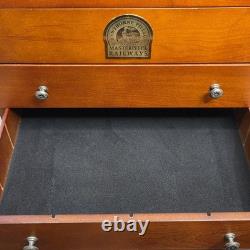 Hawthorne Village Masterpiece Railways Wood Train Display Case Glass Top Drawers