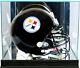 Helmet Display Case Football Black Wood Glass Nfl Ncaa Usa Cabinet Sport Holder