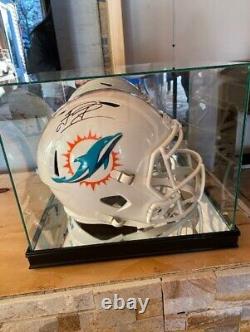 Helmet Display Case Football Black Wood Glass NFL NCAA USA Cabinet Sport Holder