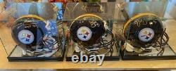 Helmet Display Case Football Black Wood Glass NFL NCAA USA Cabinet Sport Holder