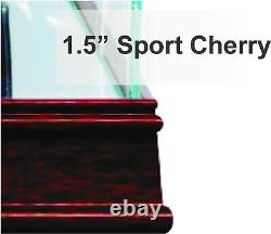 Helmet Display Case Football Cherry Wood Glass NFL NCAA Full Size Holder Frame